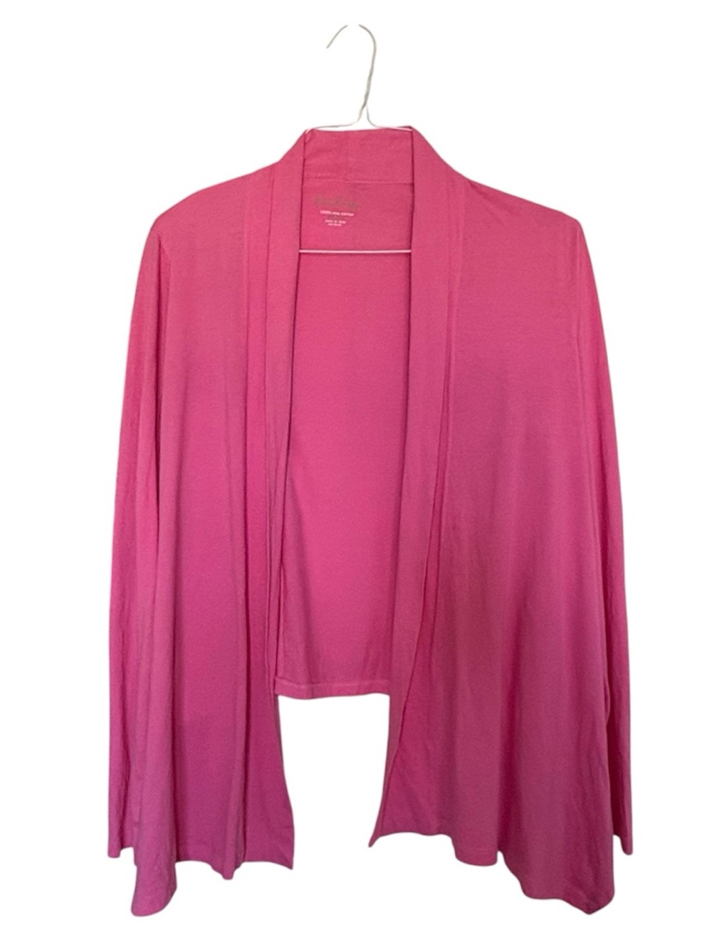 Lilly Pulitzer Long Sleeve Med Lightweight Tunic Wrap Side Asymmetrical Hot Pink